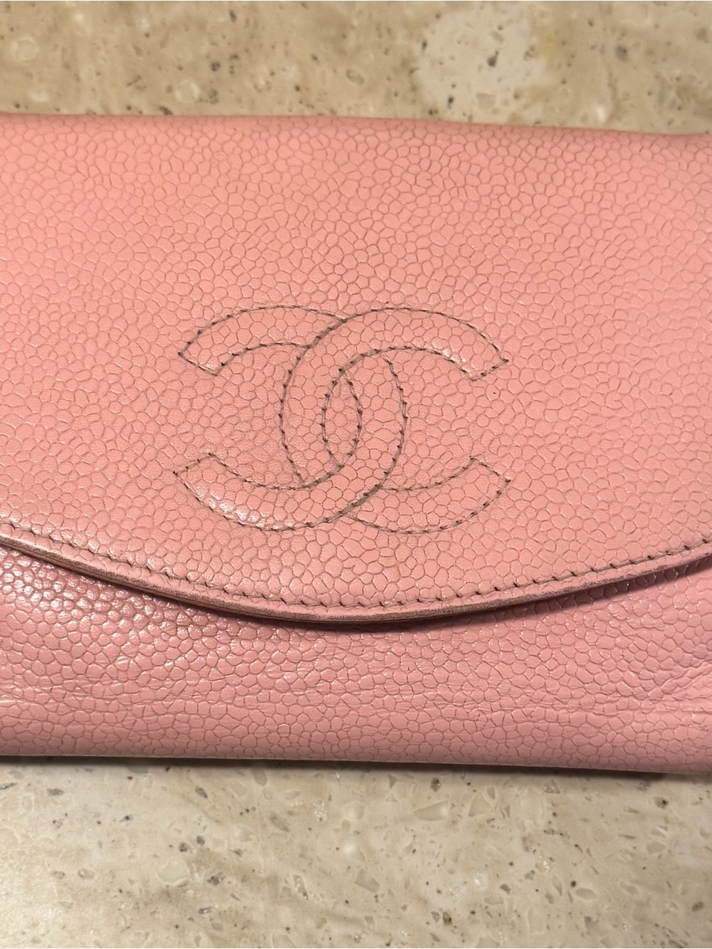 Authentic Chanel Pink Caviar Compact Wallet w/ Box + Authentication 💗
